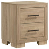 Poxy Nightst& | 2 Drawers & Hidden Casters | Oak Brown | 25"