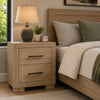Poxy Nightst& | 2 Drawers & Hidden Casters | Oak Brown | 25"