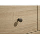 Poxy Wide Dresser with 6 Drawers | Nickel Metal | Oak Brown Wood