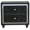 Maren Nightst& with 2 LED Drawers | USB Port | Black Velvet 28"