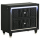 Maren Nightst& with 2 LED Drawers | USB Port | Black Velvet 28"
