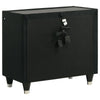 Maren Nightst& with 2 LED Drawers | USB Port | Black Velvet 28"