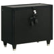 Maren Nightst& with 2 LED Drawers | USB Port | Black Velvet 28"