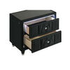 Maren Nightst& with 2 LED Drawers | USB Port | Black Velvet 28"
