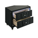 Maren Nightst& with 2 LED Drawers | USB Port | Black Velvet 28"