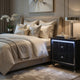 Maren Nightst& with 2 LED Drawers | USB Port | Black Velvet 28"