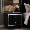Maren Nightst& with 2 LED Drawers | USB Port | Black Velvet 28"