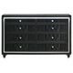 Maren Wide Dresser | 8 Drawers & LED Light | Black Tufted Velvet | Glass Top