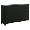 Maren Wide Dresser | 8 Drawers & LED Light | Black Tufted Velvet | Glass Top