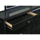 Maren Wide Dresser | 8 Drawers & LED Light | Black Tufted Velvet | Glass Top