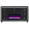 Maren Wide Dresser  8 Drawers & LED Flame Box | Black Velvet