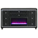 Maren Wide Dresser  8 Drawers & LED Flame Box | Black Velvet