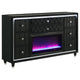 Maren Wide Dresser  8 Drawers & LED Flame Box | Black Velvet