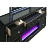 Maren Wide Dresser  8 Drawers & LED Flame Box | Black Velvet