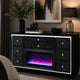 Maren Wide Dresser  8 Drawers & LED Flame Box | Black Velvet