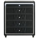 Maren Tall Dresser Chest | 5 Drawers & LED Light | Black Tufted Velvet