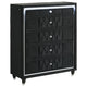 Maren Tall Dresser Chest | 5 Drawers & LED Light | Black Tufted Velvet