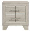 Qanto Rustic Nightst& with 2 Drawers | Chrome H&les | Cream Wood