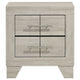 Qanto Rustic Nightst& with 2 Drawers | Chrome H&les | Cream Wood