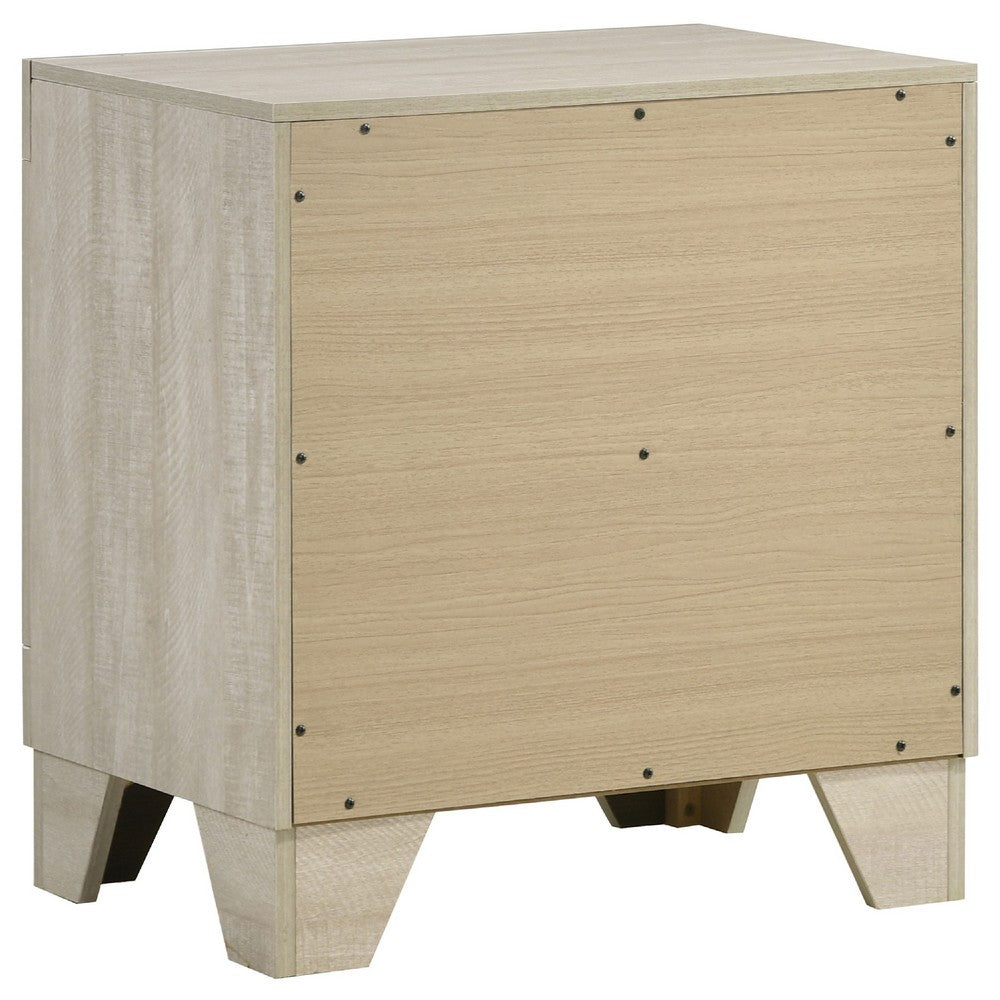 Qanto Rustic Nightst& with 2 Drawers | Chrome H&les | Cream Wood