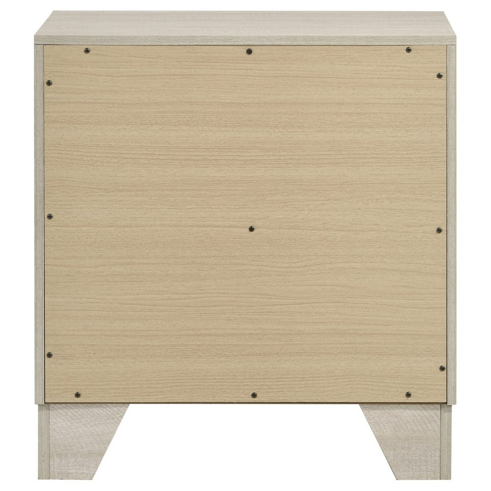 Qanto Rustic Nightst& with 2 Drawers | Chrome H&les | Cream Wood