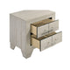 Qanto Rustic Nightst& with 2 Drawers | Chrome H&les | Cream Wood