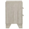 Qanto Rustic Nightst& with 2 Drawers | Chrome H&les | Cream Wood