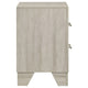 Qanto Rustic Nightst& with 2 Drawers | Chrome H&les | Cream Wood