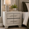 Qanto Rustic Nightst& with 2 Drawers | Chrome H&les | Cream Wood