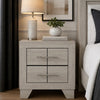 Qanto Rustic Nightst& with 2 Drawers | Chrome H&les | Cream Wood
