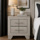 Qanto Rustic Nightst& with 2 Drawers | Chrome H&les | Cream Wood