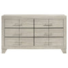 Qanto Wide Dresser with 6 Drawers | Rustic Cream Wood