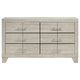 Qanto Wide Dresser with 6 Drawers | Rustic Cream Wood