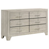 Qanto Wide Dresser with 6 Drawers | Rustic Cream Wood