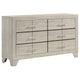 Qanto Wide Dresser with 6 Drawers | Rustic Cream Wood