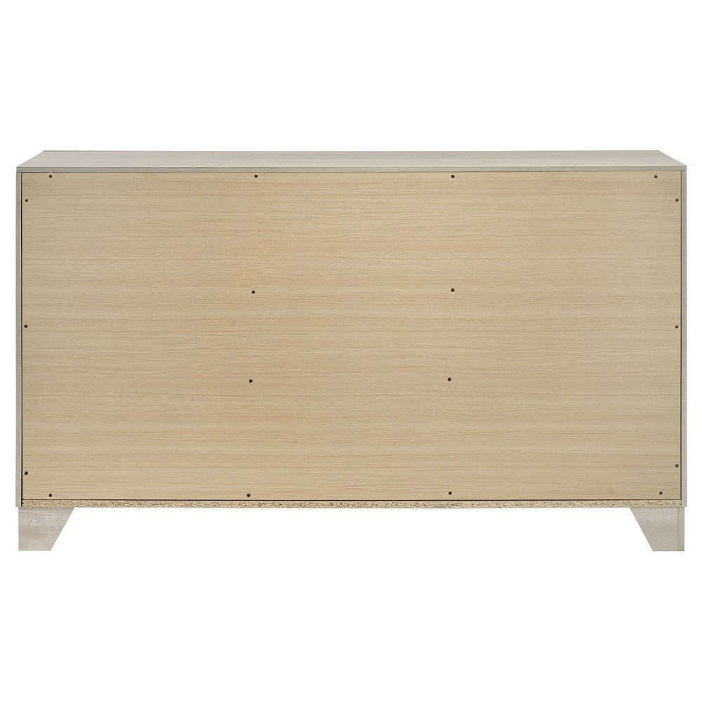 Qanto Wide Dresser with 6 Drawers | Rustic Cream Wood