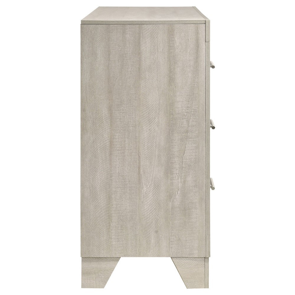 Qanto Wide Dresser with 6 Drawers | Rustic Cream Wood