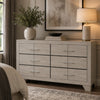 Qanto Wide Dresser with 6 Drawers | Rustic Cream Wood