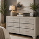 Qanto Wide Dresser with 6 Drawers | Rustic Cream Wood