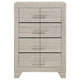 Qanto Tall Dresser Chest with 4 Drawers | Rustic Cream Wood