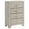 Qanto Tall Dresser Chest with 4 Drawers | Rustic Cream Wood