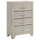 Qanto Tall Dresser Chest with 4 Drawers | Rustic Cream Wood