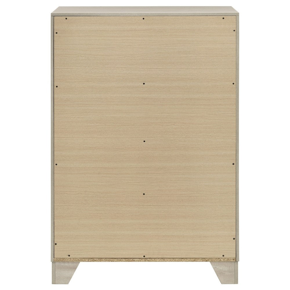 Qanto Tall Dresser Chest with 4 Drawers | Rustic Cream Wood