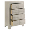 Qanto Tall Dresser Chest with 4 Drawers | Rustic Cream Wood
