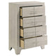 Qanto Tall Dresser Chest with 4 Drawers | Rustic Cream Wood