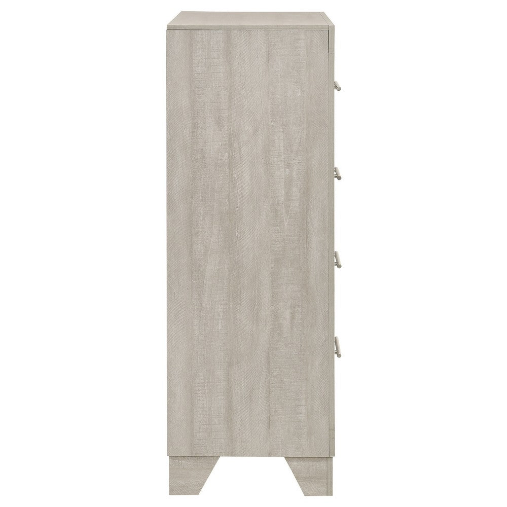Qanto Tall Dresser Chest with 4 Drawers | Rustic Cream Wood