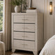 Qanto Tall Dresser Chest with 4 Drawers | Rustic Cream Wood
