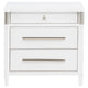 Ruvie Nightst& with 3 Drawers | Metal Post Accent | White Wood 26"