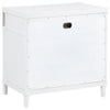 Ruvie Nightst& with 3 Drawers | Metal Post Accent | White Wood 26"
