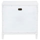 Ruvie Nightst& with 3 Drawers | Metal Post Accent | White Wood 26"